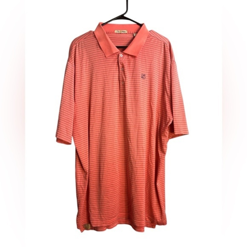 Peter Millar Men's Short Sleeve Golf Shirt - Striped - Size XXL - EUC